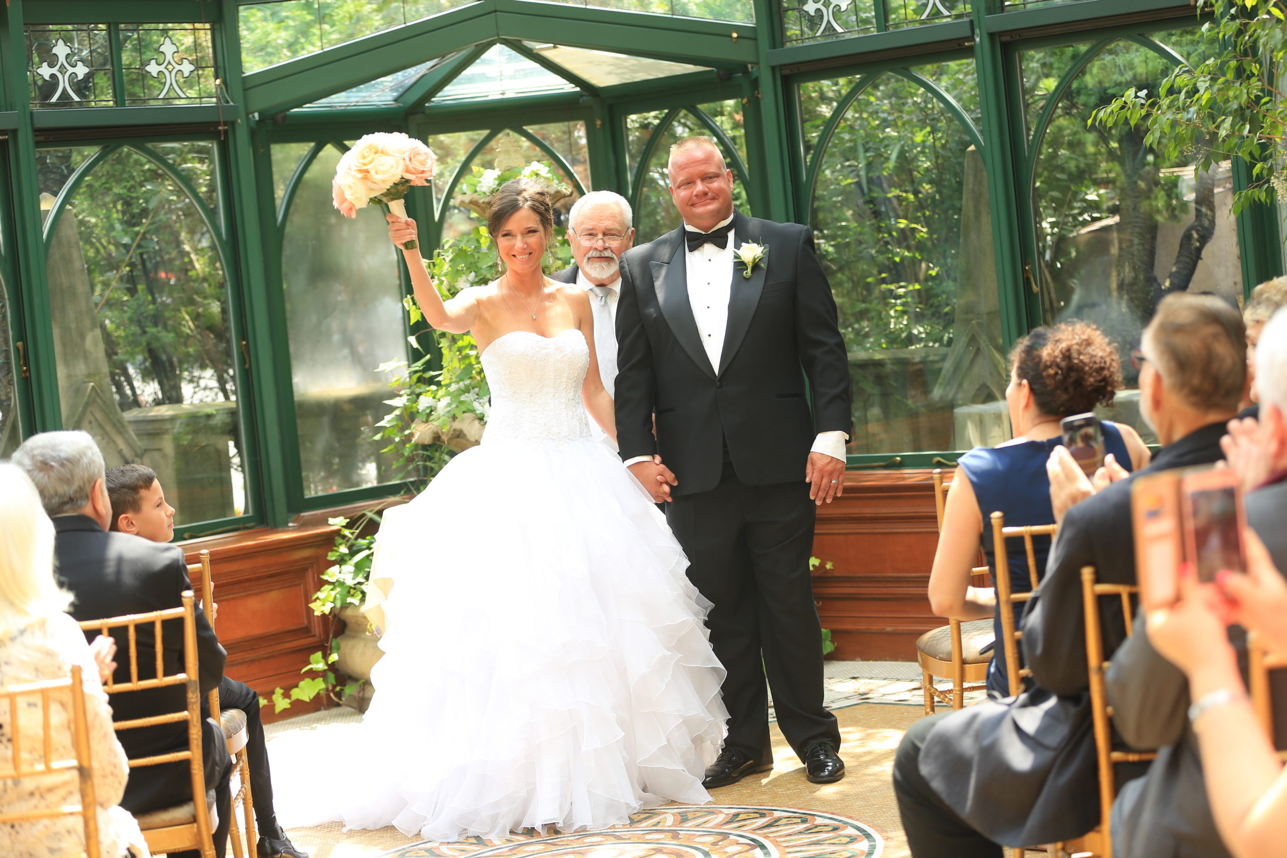 The Brownstone wedding venue exterior and English Garden in Paterson, New Jersey