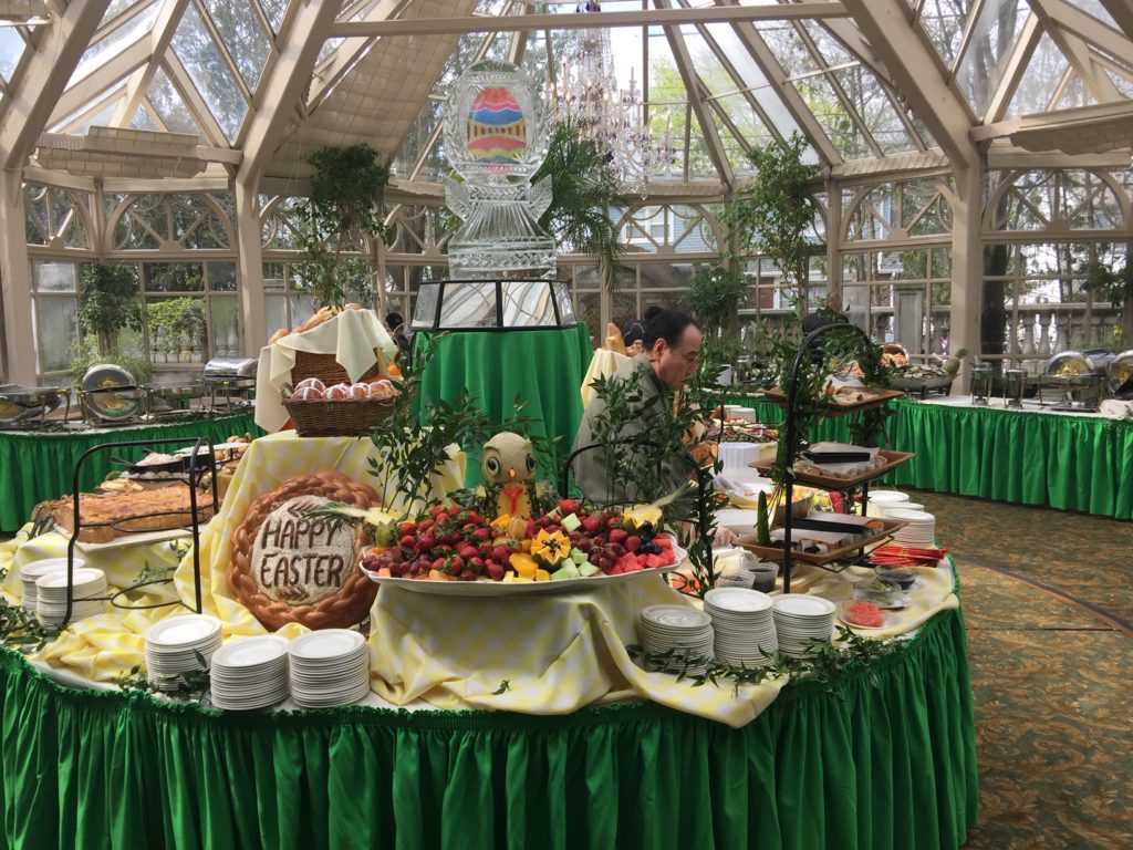 Seafood salad Mediterranean display and raw bar corporate & Sweet 16 catering at The Brownstone Paterson NJ