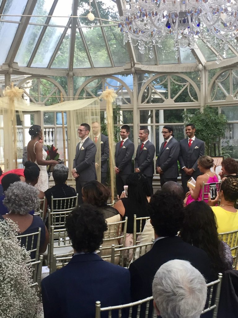 Grand Conservatory wedding ceremony and cocktail reception at The Brownstone Paterson NJ